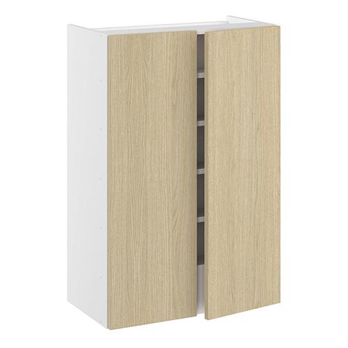 Emhætteskab, m/dobbelt låger, 3 hylder, m/aftagelig bagplade. H:896 B:600 D:320