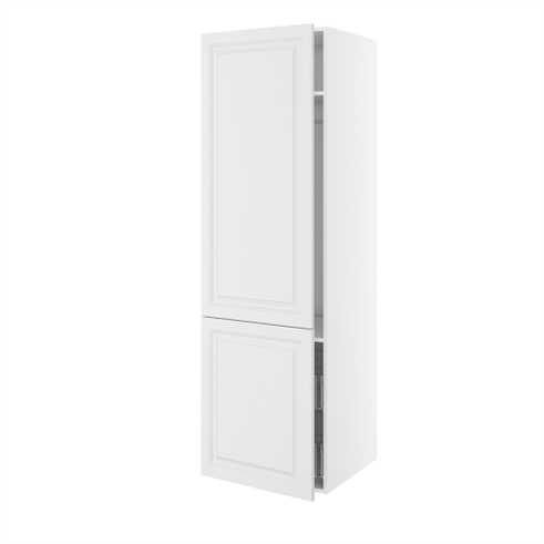 Kitchn Garderobeskab, 1 låge, 2-delt sammensat, m/2 trådkurve, 1 hylde, 1 konstruktionshylde, 1 bøjlestang. H:1952 B:600 D:580