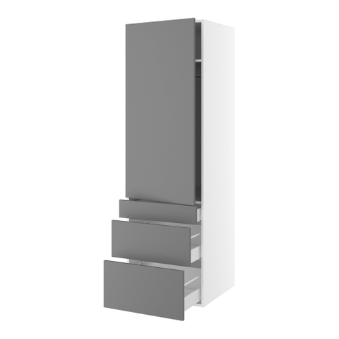 Kitchn Garderobeskab m/3 skuffer, bøjlestang, hylde og konstruktionshylde H:1952 D:580 B:500