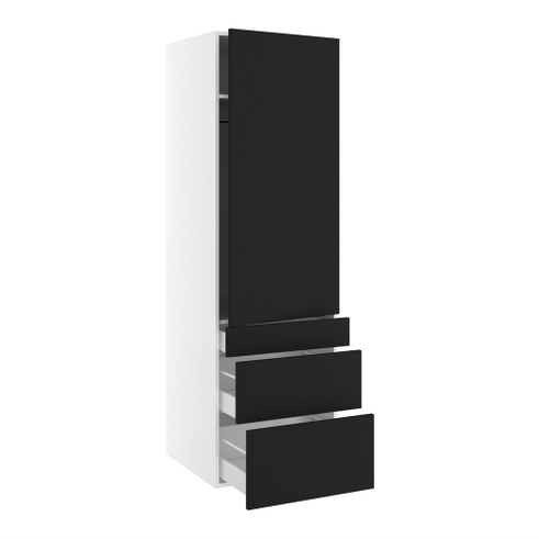 Kitchn Garderobeskab m/3 skuffer, bøjlestang, hylde og konstruktionshylde H:1952 D:580 B:500