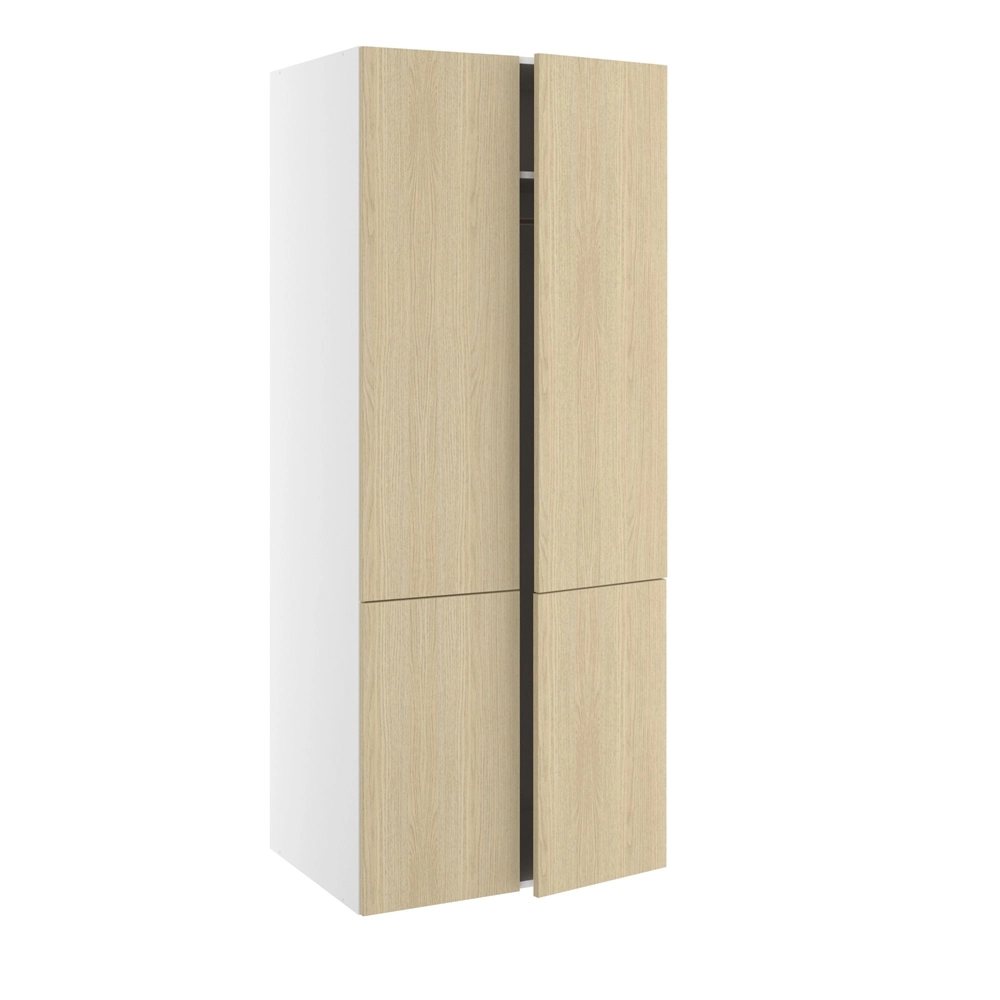 Garderobeskab, m/dobbelt låger, 2-delt sammensat, 1 hylde, 1 bøjlestang (leveres usamlet). H:1952 B:1000 D:580