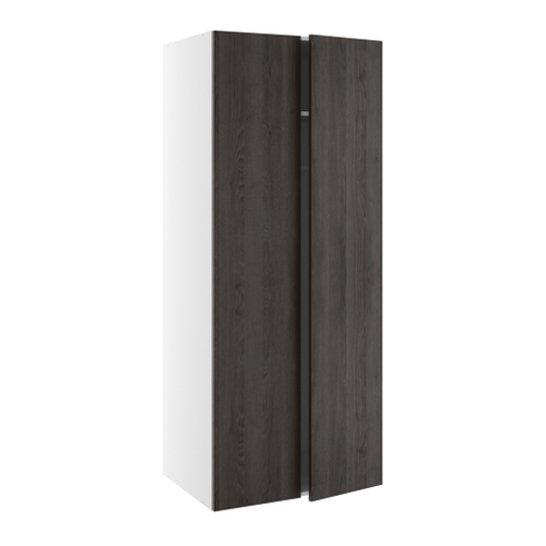 Kitchn Bredt tøjskab med 3 hylder, hattehylde og bøjlestang