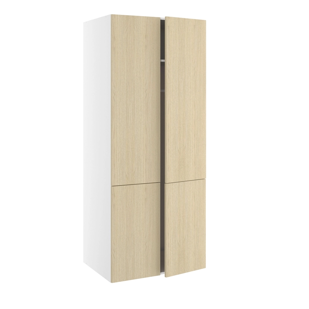 Garderobeskab, m/dobbelt låger, 2-delt sammensat, 3 hylder og mellemside, 1 hylde, 1 bøjlestang (leveres usamlet). H:1952 B:1000 D:580