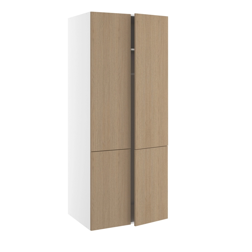 Garderobeskab, m/dobbelt låger, 2-delt sammensat, 3 hylder og mellemside, 1 hylde, 1 bøjlestang (leveres usamlet). H:1952 B:1000 D:580