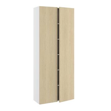 Højskab, halv dybde, m/dobbelt låger, 4 hylder, 1 konstruktionshylde (leveres usamlet). H:1952 B:800 D:320