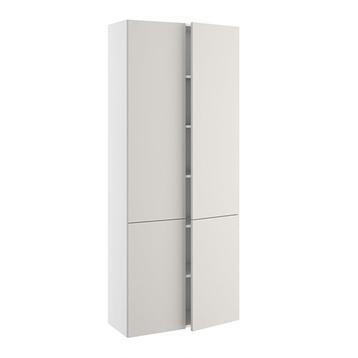 Højskab, halv dybde, m/dobbelt låger, 2-delt sammensat, 5 hylder (leveres usamlet). H:1952 B:800 D:320