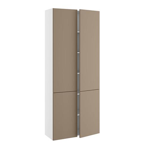 Højskab, halv dybde, m/dobbelt låger, 2-delt sammensat, 5 hylder (leveres usamlet). H:1952 B:800 D:320