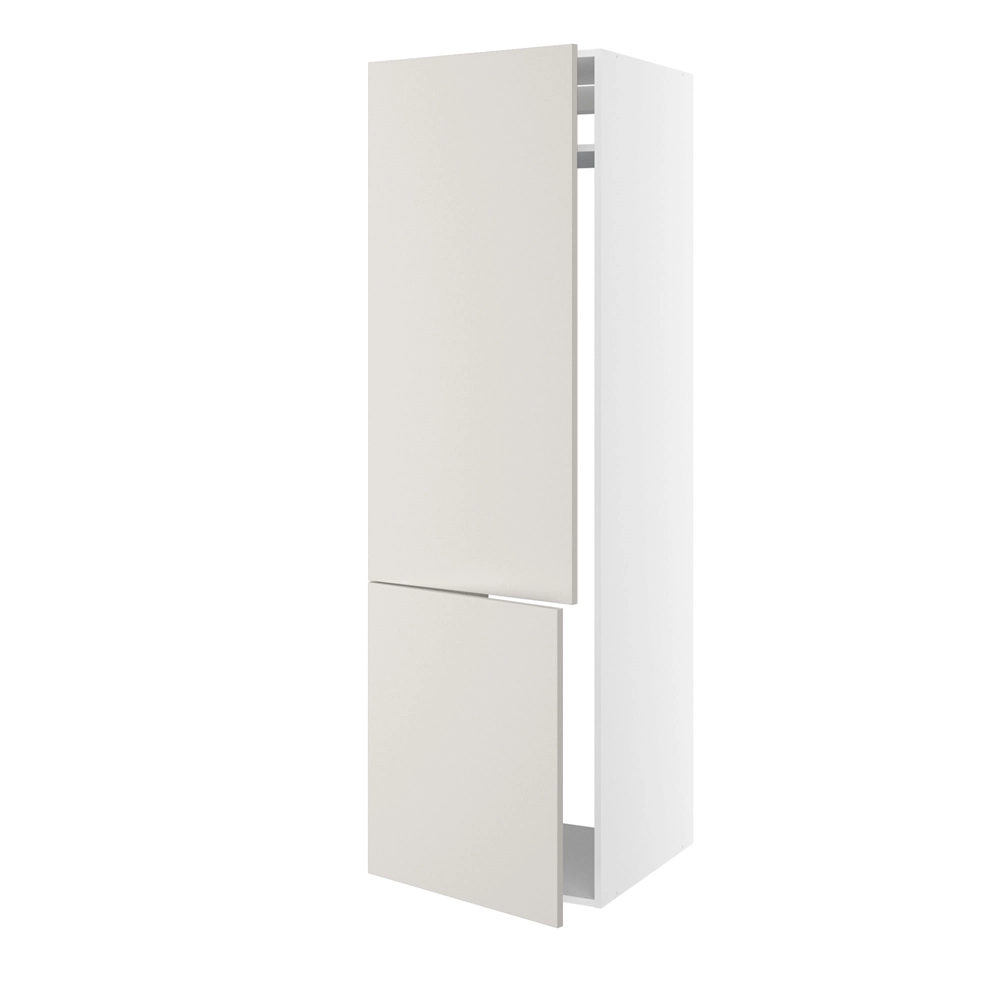 Højskab, t/integreret køl-frys med glideskinner, 700mm låge, 1436mm låge øverst, m/hængselsboring, 1 konstruktionshylde, u/bagbeklædning. H:2144 B:600 D:580