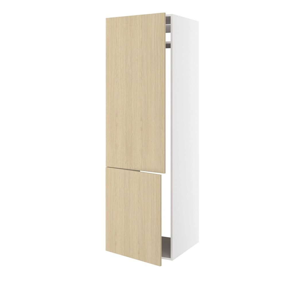 Højskab, t/integreret køl-frys med glideskinner, 700mm låge, 1436mm låge øverst, m/hængselsboring, 1 konstruktionshylde, u/bagbeklædning. H:2144 B:600 D:580