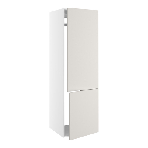 Højskab, t/integreret køl-frys med fladhængsler, 700mm låge, 1436mm låge øverst, u/hængselsboring, 1 hylde, u/bagbeklædning. H:2144 B:600 D:580