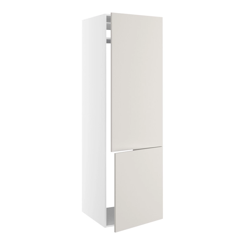 Højskab, t/integreret køl-frys med fladhængsler, 700mm låge, 1436mm låge øverst, u/hængselsboring, 1 hylde, u/bagbeklædning. H:2144 B:600 D:580