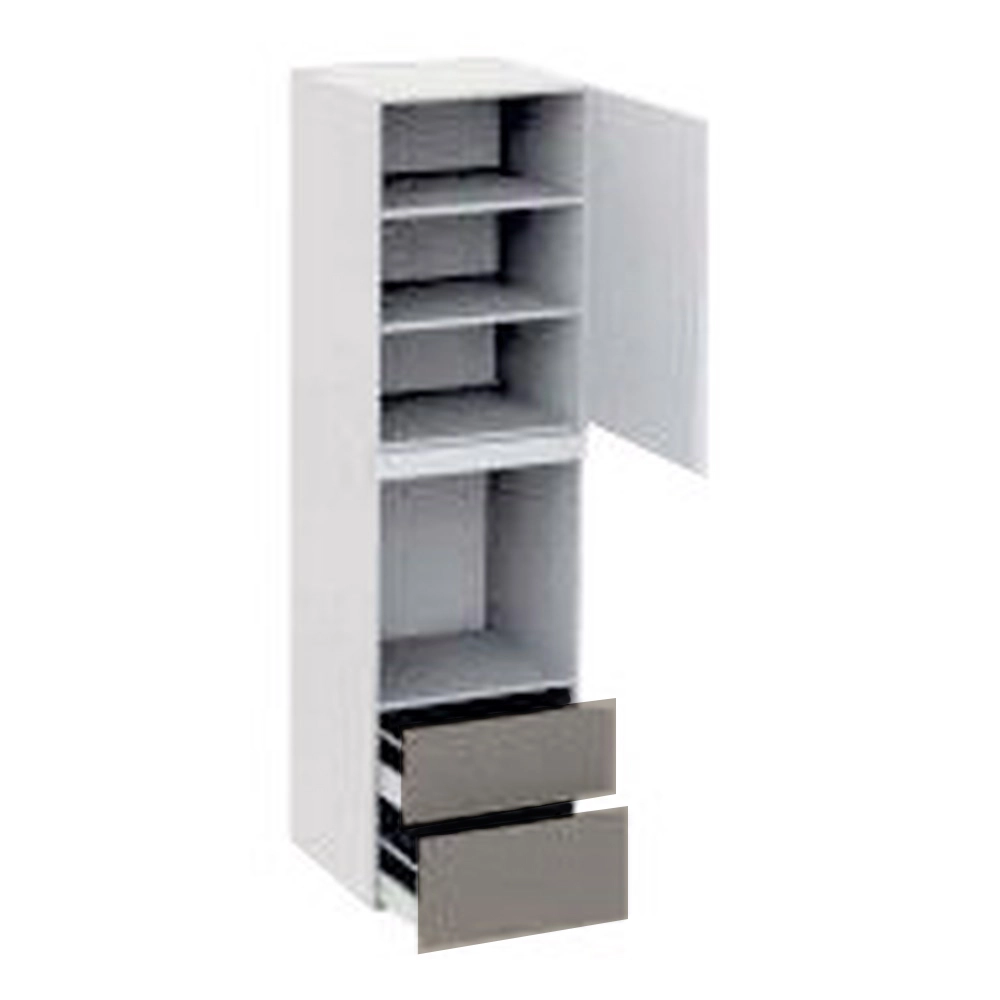 Højskab, t/ovn, 892mm toplåge, blændstykke 64mm, 2 skuffer H:252/316mm, hul: 656mm. H:2144 B:600 D:580