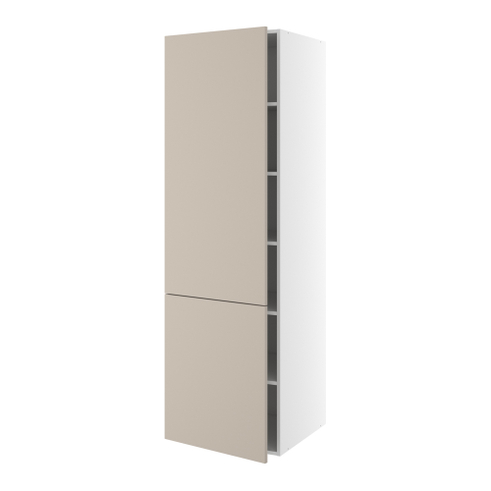 Højskab, 1 låge, 2-delt sammensat, 5 hylder. H:1952 B:600 D:580