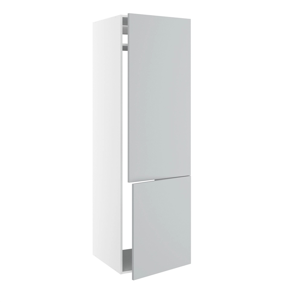 korpus for integrert kjøl/frys m/2 dører med hengselhull H:700 og 1244, 1 konstruksjonshylle m/ventilasjon (uten bakdeksel) H:1952 D:580 B:600