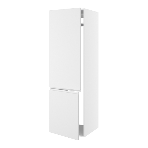 Kitchn Højskab til integreret køl/frys m/2 låger med hængselsboring H:700 og 1244, 1 konstruktionshylde m/udluftning (uden bagbeklædning) H:1952 D:580 B:600