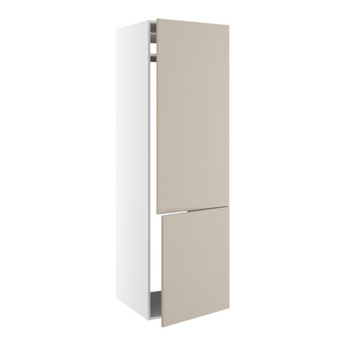 Højskab, t/integreret køl-frys med glideskinner, 700mm låge, 1244mm låge øverst, m/hængselsboring, 1 konstruktionshylde, u/bagbeklædning. H:1952 B:600 D:580