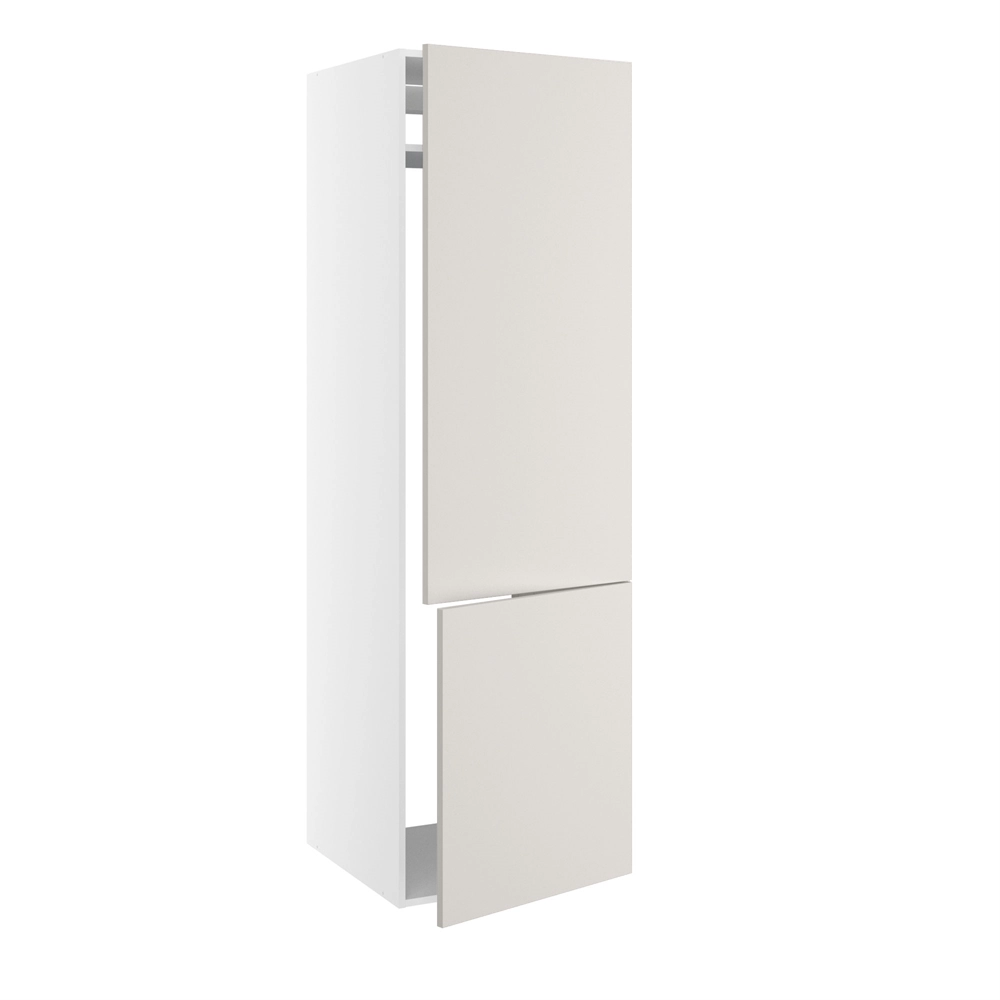 Højskab, t/integreret køl-frys med glideskinner, 700mm låge, 1244mm låge øverst, m/hængselsboring, 1 konstruktionshylde, u/bagbeklædning. H:1952 B:600 D:580