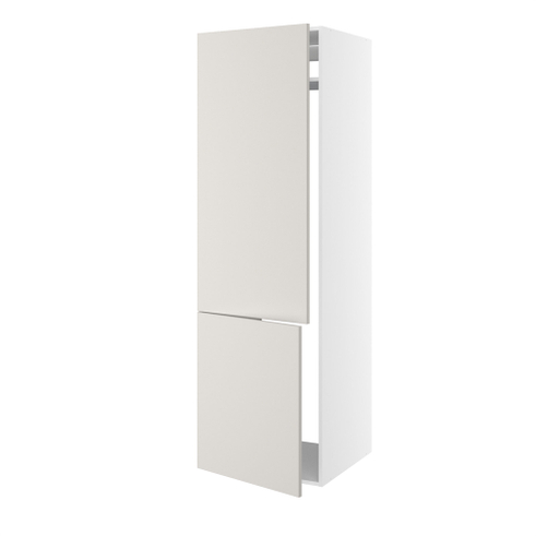 Højskab, t/integreret køl-frys med glideskinner, 700mm låge, 1244mm låge øverst, m/hængselsboring, 1 konstruktionshylde, u/bagbeklædning. H:1952 B:600 D:580