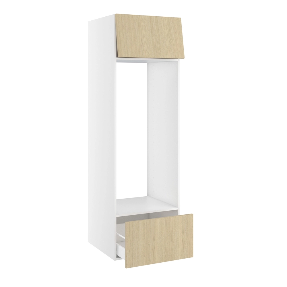 Højskab, t/køl, 348mm toplåge, 1 skuffe H:348mm, hul: 1232mm. H:1952 B:600 D:580