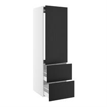 Kitchn Højskab til integreret køl nichemål 1232x567 mm. m/1 låge med hængselsboring H:1244 og 2 skuffer H:348 H:1952 D:580 B:600