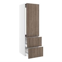 Kitchn Højskab til integreret køl nichemål 1232x567 mm. m/1 låge med hængselsboring H:1244 og 2 skuffer H:348 H:1952 D:580 B:600