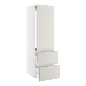 Højskab, t/integreret køl med glideskinner, 1244mm låge, m/hængselsboring, 2 skuffer H:348mm, hul: 1224mm. H:1952 B:600 D:580