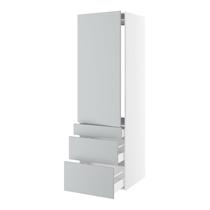 Kitchn Højskab til integreret køl nichemål 1232x567 mm. m/1 låge med hængselsboring H:1244 og 3 skuffer H:316, 252 og 124 H:1952 D:580 B:600