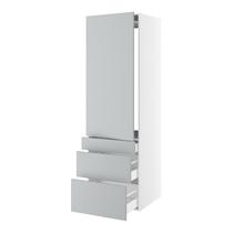 Kitchn Højskab til integreret køl nichemål 1232x567 mm. m/1 låge med hængselsboring H:1244 og 3 skuffer H:316, 252 og 124 H:1952 D:580 B:600
