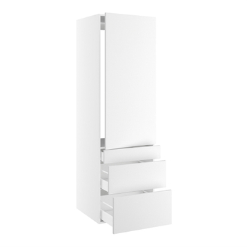 Kitchn Højskab til integreret køl nichemål 1232x567 mm. m/1 låge med hængselsboring H:1244 og 3 skuffer H:316, 252 og 124 H:1952 D:580 B:600