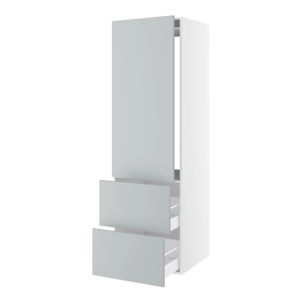 korpus for integrert kjøleskap nisjemål 1232x567 mm. m/1 dörfront uten hengselhull H:1244 og 2 skuffer H:348 H:1952 D:580 B:600