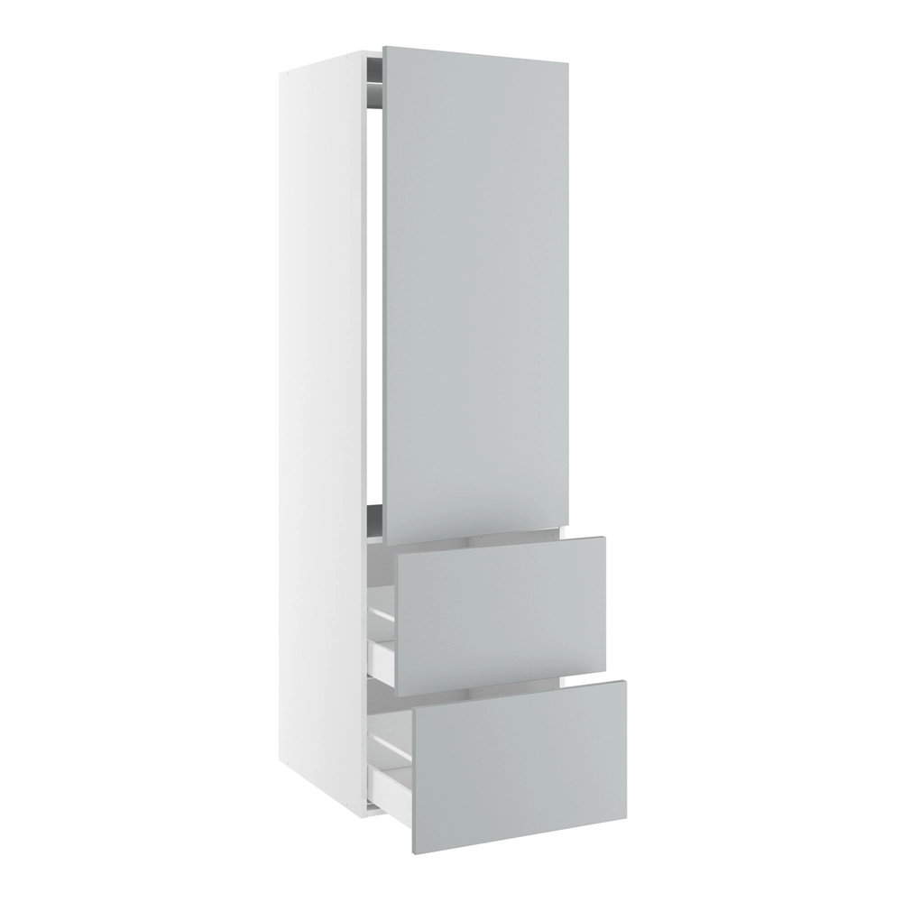 korpus for integrert kjøleskap nisjemål 1232x567 mm. m/1 dörfront uten hengselhull H:1244 og 2 skuffer H:348 H:1952 D:580 B:600