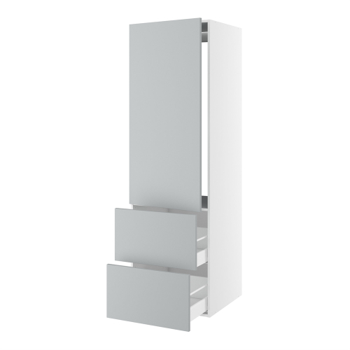 korpus for integrert kjøleskap nisjemål 1232x567 mm. m/1 dörfront uten hengselhull H:1244 og 2 skuffer H:348 H:1952 D:580 B:600