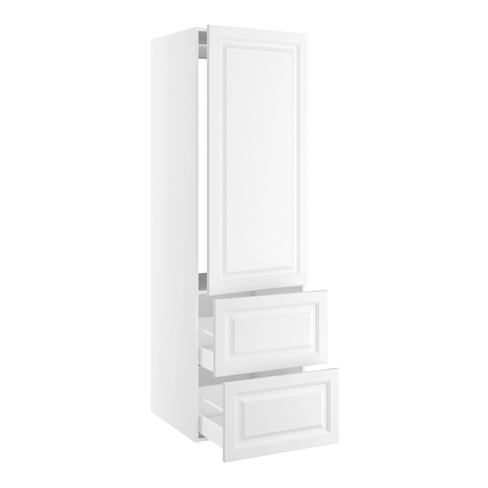 korpus for integrert kjøleskap nisjemål 1232x567 mm. m/1 dörfront uten hengselhull H:1244 og 2 skuffer H:348 H:1952 D:580 B:600
