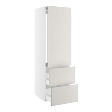 Højskab, t/integreret køl med fladhængsler, 1244mm låge, u/hængselsboring, 2 skuffer H:348mm, hul: 1224mm. H:1952 B:600 D:580