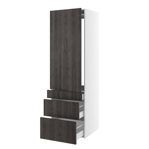 Kitchn Højskab til integreret køl med 1 låge uden hængselsboring og 3 skuffer