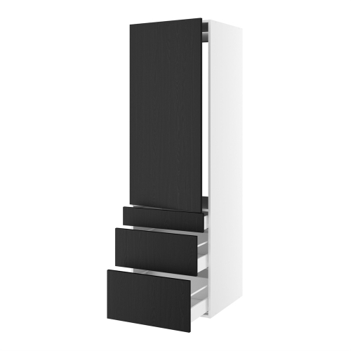Kitchn Højskab til integreret køl nichemål 1232x567 mm. m/1 låge uden hængselsboring H:1244 og 3 skuffer H:316, 252 og 124 H:1952 D:580 B:600