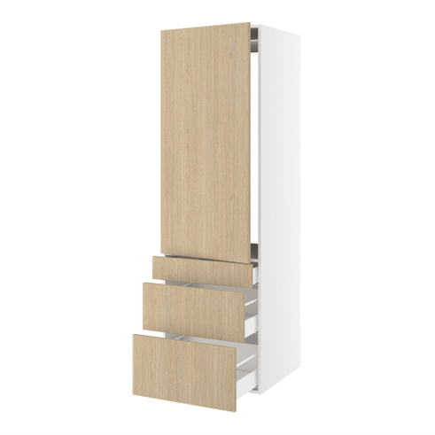 Kitchn Højskab til integreret køl med 1 låge uden hængselsboring og 3 skuffer