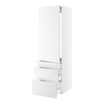 Højskab til integreret køl nichemål 1232x567 mm. m/1 låge uden hængselsboring H:1244 og 3 skuffer H:316, 252 og 124 H:1952 D:580 B:600