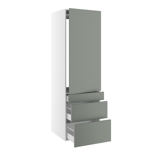 Kitchn Højskab til integreret køl med 1 låge uden hængselsboring og 3 skuffer