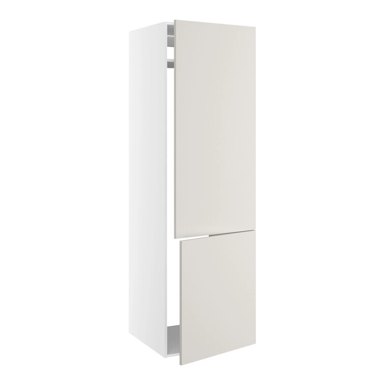 Højskab, t/integreret køl-frys med fladhængsler, 700mm låge, 1244mm låge øverst, u/hængselsboring, 1 konstruktionshylde, u/bagbeklædning. H:1952 B:600 D:580