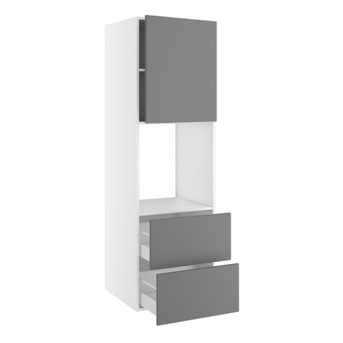 Kitchn Højskab til ovn/micro nichemål 592x567 mm. m/skuffer H:316 og låge H:700 H:1952 D:580 B:600