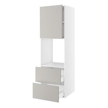 Højskab, t/ovn og micro, 700mm låge, 2 skuffer H:316mm, hul: 592mm. H:1952 B:600 D:580