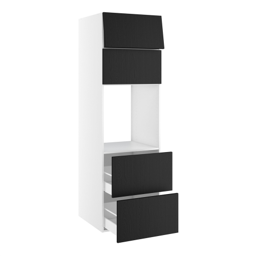 Kitchn Højskab til ovn nichemål 592x567 mm. m/2 skuffer H:348, 2 toplåger H:316. H:1952 D:580 B:600