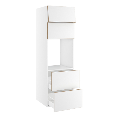 Kitchn Højskab til ovn nichemål 592x567 mm. m/2 skuffer H:348, 2 toplåger H:316. H:1952 D:580 B:600