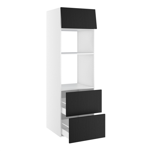 Kitchn Højskab til combiovne nichemål 912x567 mm. 2 skuffer H:348 og toplåge H:316 H:1952 D:580 B:600