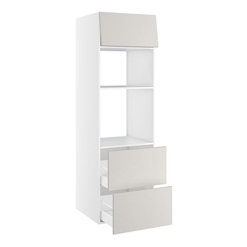 Højskab, t/combiovne, 316mm toplåge, 2 skuffer H:348mm, hul: 912mm. H:1952 B:600 D:580