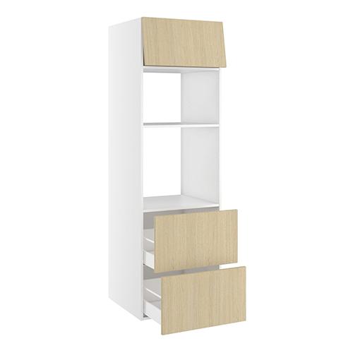 Højskab, t/combiovne, 316mm toplåge, 2 skuffer H:348mm, hul: 912mm. H:1952 B:600 D:580