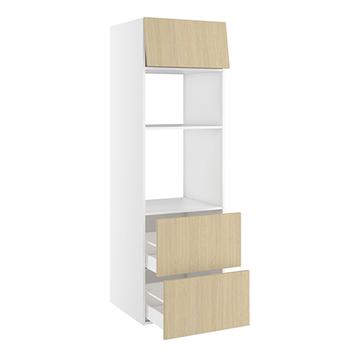 Højskab, t/combiovne, 316mm toplåge, 2 skuffer H:348mm, hul: 912mm. H:1952 B:600 D:580