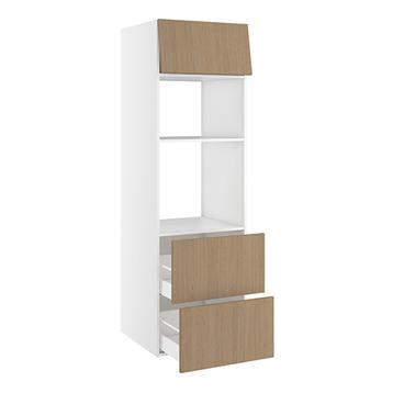 Højskab, t/combiovne, 316mm toplåge, 2 skuffer H:348mm, hul: 912mm. H:1952 B:600 D:580