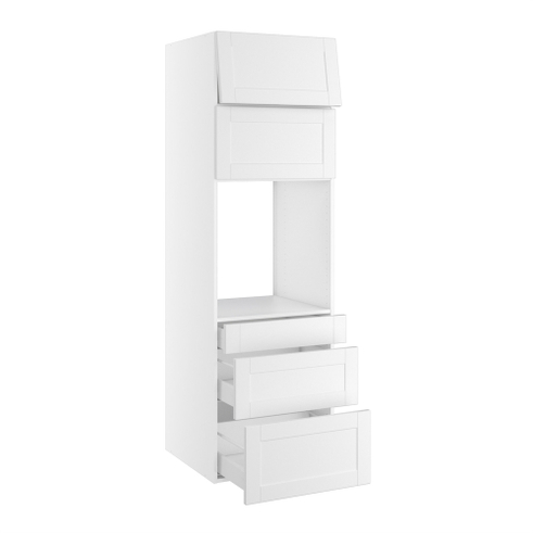 Kitchn Højskab til ovn nichemål 592x567 mm. m/3 skuffer H:316, 252 og 124, 2 toplåger H:316 H:1952 D:580 B:600